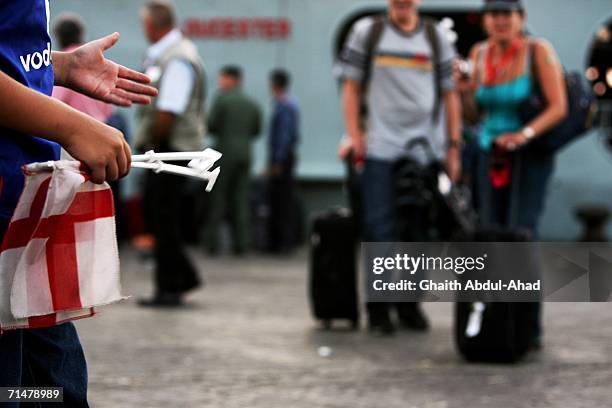 British nationals wait to board the destroyer MHS Gloucester July 18, 2006 in Beirut, Lebanon. As many as 22,000 British nationals or dual nationals...