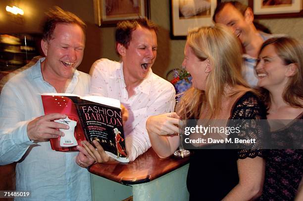 Nick Jones, Jonathan Yeo, Imogen Edwards-Jones, and Sheba Renay attend the book launch of 'Fashion Babylon' written by Imogen Edwards-Jones, at 43...