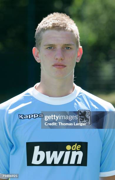 Lars Bender poses during the Bundesliga 2nd Team Presentation of 1860 Munich at the training ground Gruenwalder Street on July 17, 2006 in Munich,...