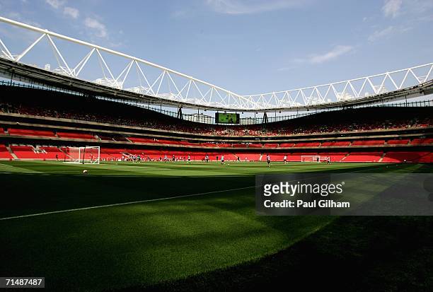 General view of the new Arsenal Emirates Stadium during an Arsenal Training and Emirates Stadium Open Day at the Emirates Stadium on July 20 in...