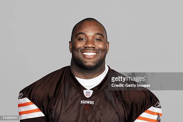 LeCharles Bentley of the Cleveland Browns poses for his 2006 NFL headshot at photo day in Cleveland, Ohio.