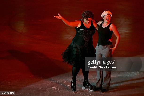 Participants in the pairs skate in the ice gala during the Gay Games VII at the McFetridge Sports Center on July 20, 2006 in Chicago, Illinois.