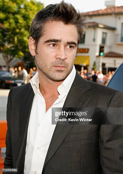 Actor Colin Farrell arrives at the Universal Pictures premiere of "Miami Vice" held at the Mann's Village Theatre on July 20, 2006 in Westwood,...