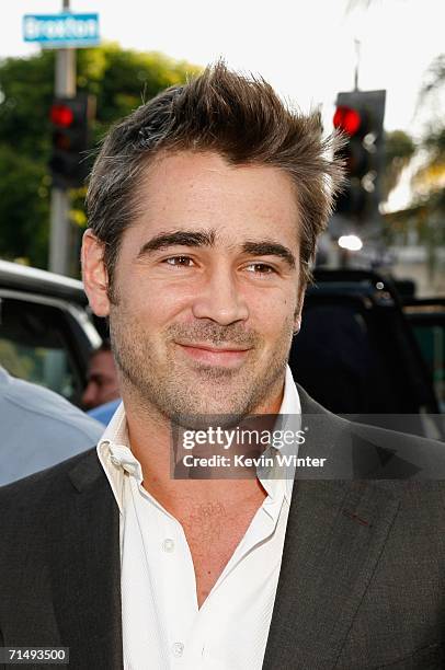 Actor Colin Farrell arrives at the Universal Pictures premiere of "Miami Vice" held at the Mann's Village Theatre on July 20, 2006 in Westwood,...