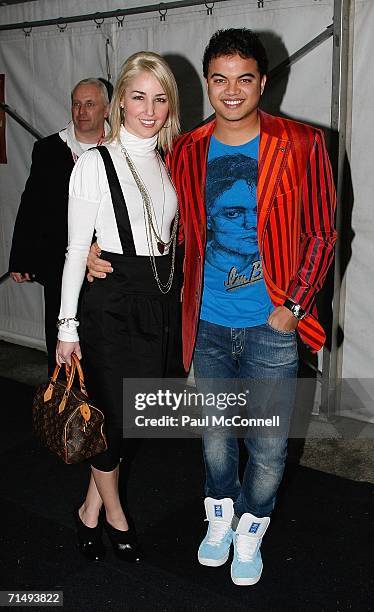 Singer Guy Sebastian and his girlfriend Jules Egan attend the Urban Music Awards at the State Sports Centre on July 21, 2006 in Sydney, Australia