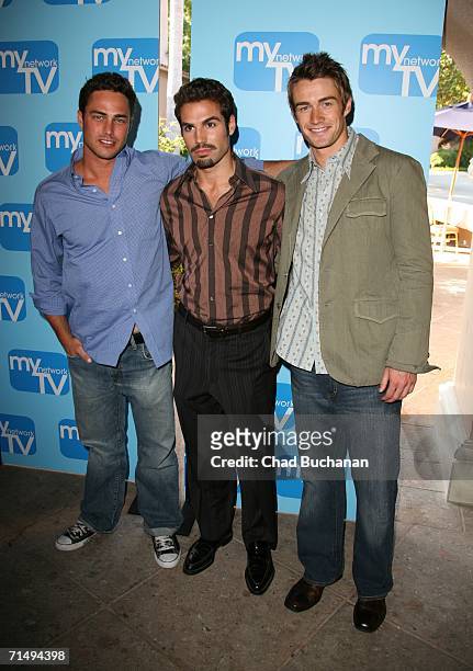 Taylor Kinney , Jordi Vilasuso, and Robert Buckley, attend the MYNetworkTV TCA Party on July 20, 2006 in Pasadena, California.