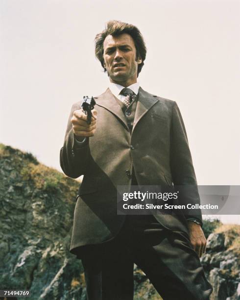 American actor Clint Eastwood as Inspector 'Dirty' Harry Callahan in a scene from Don Siegel's thriller 'Dirty Harry', 1971.