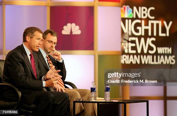 Anchor Brian Williams and President, NBC News Steve Capus of the "NBC News with Brian Williams" attend the 2006 Summer Television Critics Association...