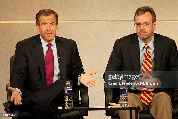 Anchor Brian Williams and President, NBC News Steve Capus of the "NBC News with Brian Williams" attend the 2006 Summer Television Critics Association...