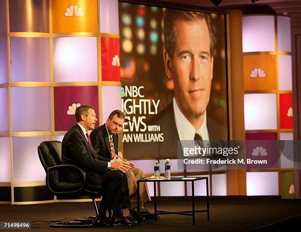 Anchor Brian Williams and President, NBC News Steve Capus of the "NBC News with Brian Williams" attend the 2006 Summer Television Critics Association...