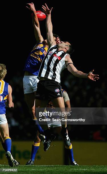 Anthony Rocca for Collingwood in action during the round 16 AFL match between the Collingwood Magpies and the West Coast Eagles at the Telstra Dome...
