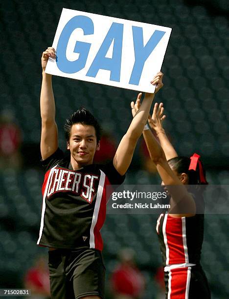 Performers participate during the Closing Ceremony of the Gay Games VII at Wrigley Field on July 22, 2006 in Chicago, Illinois.