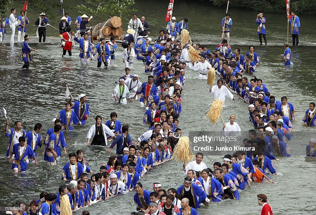 Pulling Of The Wood During The Okihiki-Gyoji Ceremony