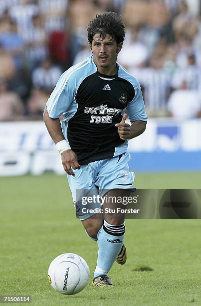 Emre of Newcastle in action during the second leg of the Intertoto Cup between Lillestrom SK and Newcastle United at The Arasen stadium on July 22,...