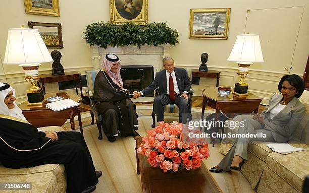 Prince Turki Al-Faisal, Saudi Arabian ambassador to the United States, and Saudi Arabia Senior Foreign Minister Saud al-Faisal meet with US President...