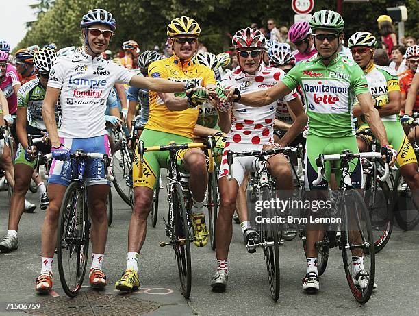 Damiano Cunego of Italy and Lampre , Floyd Landis of the USA and Phonak , Mickael Rasmussen of Denmark and Rabobank and Robbie McEwen of Australia...