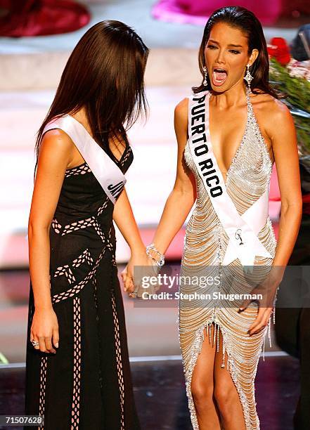 Miss Puerto Rico Zuleyka Rivera Mendoza is named Miss universe and MIss Japan Kurara Chibana runner up during the Miss Universe 2006 pageant at the...