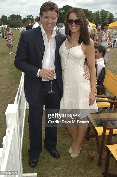Max Beesley and Suzie Amy attend the final of the 2006 Veuve Clicquot Gold Cup for the British Open Polo Championship on July 23, 2006 in...