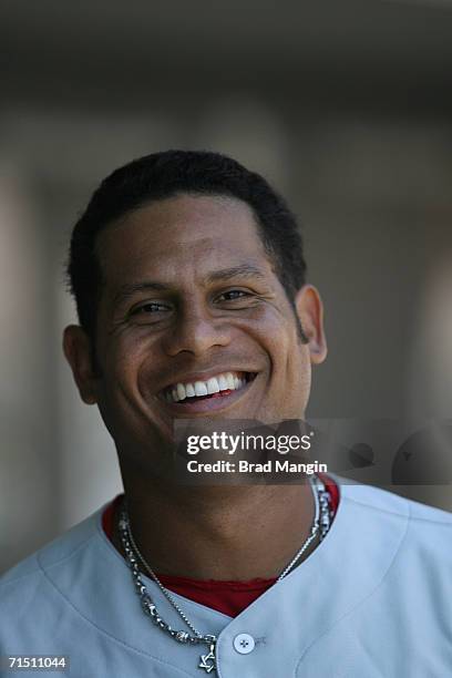 Bobby Abreu of the Philadelphia Phillies prepares to play before the game against the San Francisco Giants at AT&T Park in San Francisco, California...