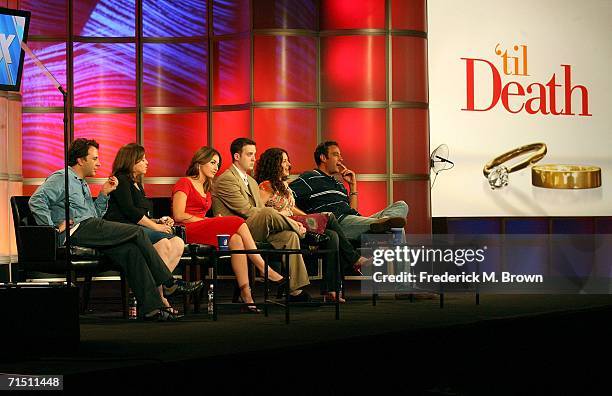 Actor Josh Goldsmith, actress Cathy Yuspa, actress Kat Foster, actor Eddie Kaye Thomas, actress Joely Fisher and actor Brad Garrett from "'Til Death"...