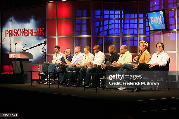 Show creator Paul Scheuring, Executive Producer Matt Olmstead, actor Dominic Purcell, actor Wentworth Miller, actor Amaury Nolasco, actor Rockmond...