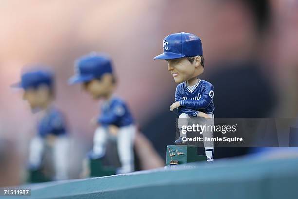 Bobble head doll of former manager Dick Howser of the Kansas City Royals during the game against the Los Angeles Angels of Anaheim on July 22, 2006...
