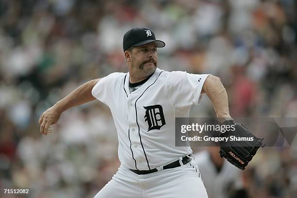 Todd Jones of the Detroit Tigers pitches against the Chicago White Sox on July 20, 2006 at Comerica Park in Detroit, Michigan. The Tigers defeated...