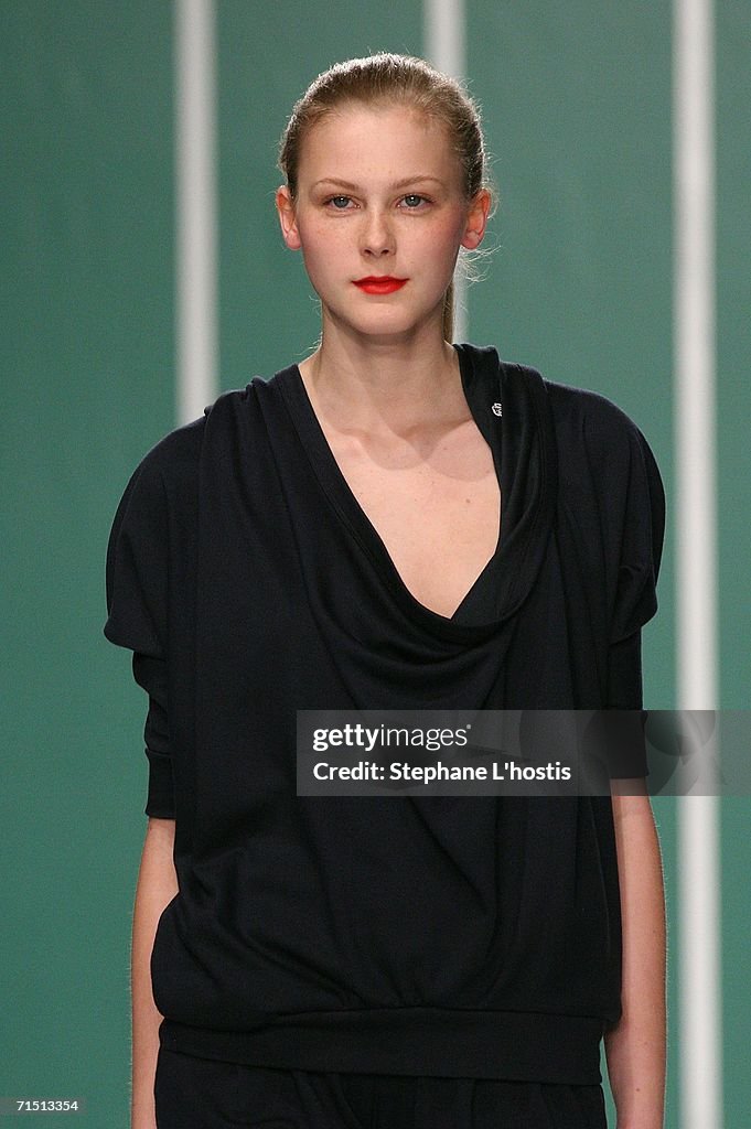 A model walks the runway at the Lacoste Spring Summer 2006 Collection ...