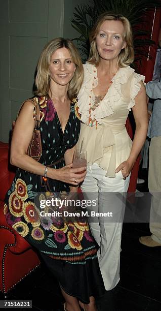 Julia Carling and Kirsty Young attend the opening party of High Road House at the new club July 25, 2006 in London, England.