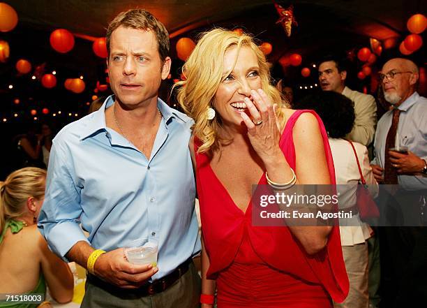 Actors Greg Kinnear and Toni Collette attend the "Little Miss Sunshine" premiere after party at the 79th Street Boat Basin July 25, 2006 in New York...