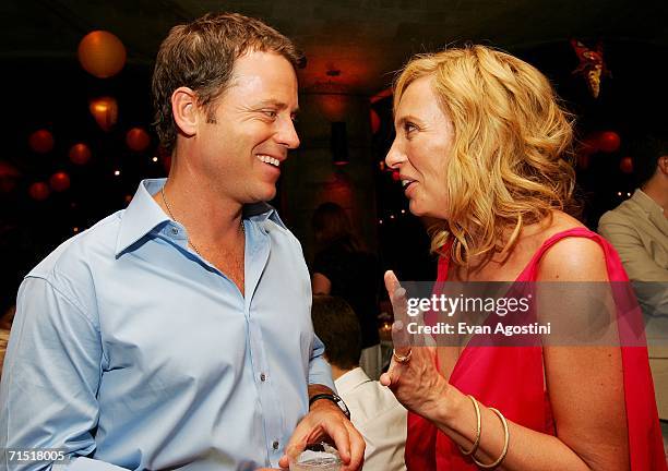 Actors Greg Kinnear and Toni Collette attend the "Little Miss Sunshine" premiere after party at the 79th Street Boat Basin July 25, 2006 in New York...