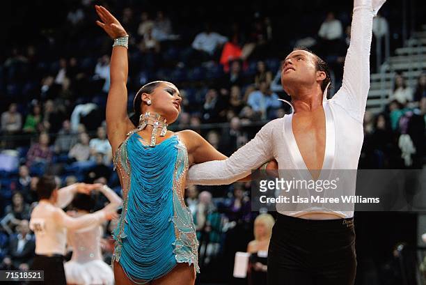 Lauren McFarlane and Michael Hemera compete in the 2006 FATD National Capital Dancesport Championships June 25, 2006 in Canberra, Australia....