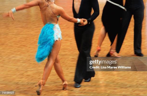 Lauren McFarlane and Michael Hemera compete in the 2006 FATD National Capital Dancesport Championships June 25, 2006 in Canberra, Australia....