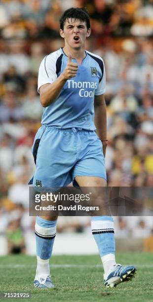 Joey Barton of Manchester City pictured during the pre-season friendly match between Port Vale and Manchester City at Vale Park on July 26, 2006 in...