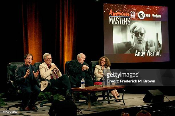 Filmmaker Ric Burns, Writer Stephen Koch, Art Critic Dave Hickey and Series Producer Prudence Glass from "American Masters: Andy Warhol" speak...