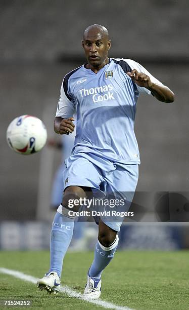 Ousman Dabo of Manchester City pictured during the pre-season friendly match between Port Vale and Manchester City at Vale Park on July 26, 2006 in...