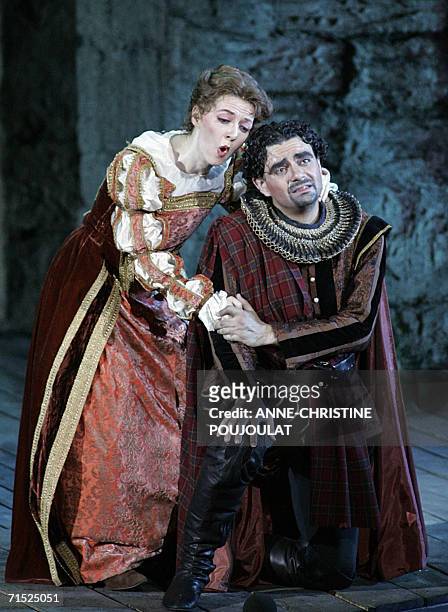 Patrizia Ciof and Rolando Villazon perform in "Lucia di Lammermoor", a three-act opera by Donizetti directed by Paul-Emile Fourny and Marco...