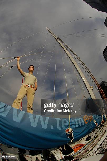 British sailor Ellen MacArthur makes a stop in New York on August 25, 2005 just prior to an attempt at the transatlantic west-to-east solo record.