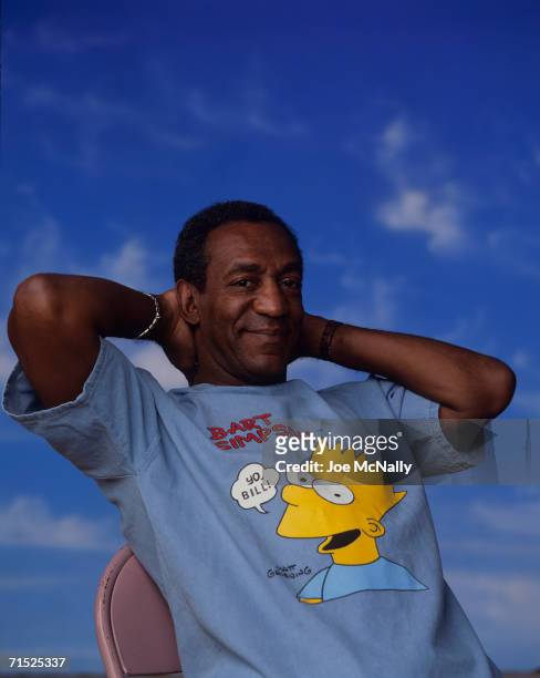 Bill Cosby, off the set where the new opening sequence for The Cosby Show's seventh season was shot at Kaufman-Astoria Studios in New York in August,...