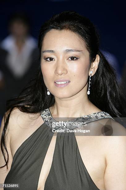 Actress Gong Li arrives at the European premiere of "Miami Vice" at Odeon Leicester Square on July 27, 2006 in London, England.