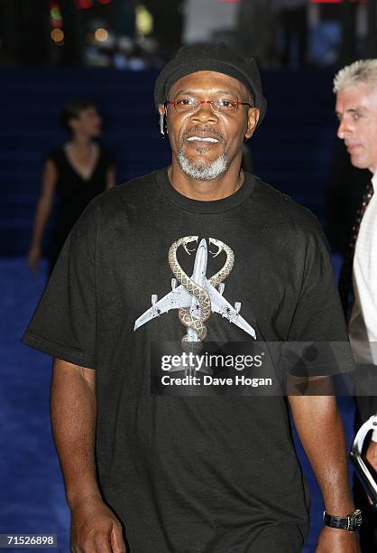 Actor Samuel L. Jackson arrives at the European premiere of "Miami Vice" at Odeon Leicester Square on July 27, 2006 in London, England.