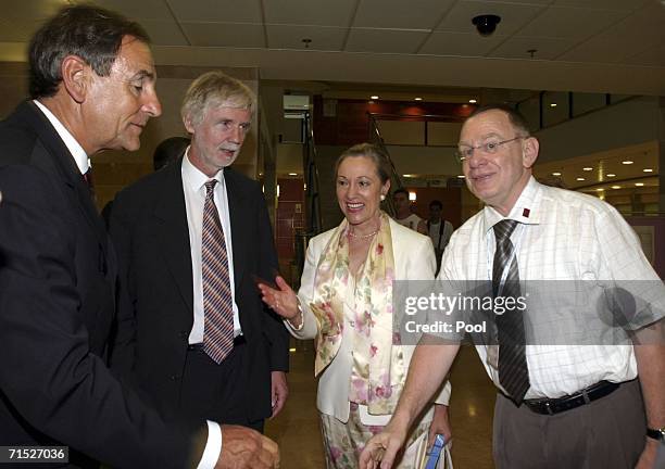 Commissioner Benita Ferrero Waldner and Finnish Foreign Minister Erkki Tuomioja tour the Rambam hospital on July 27, 2006 in the Northern city of...