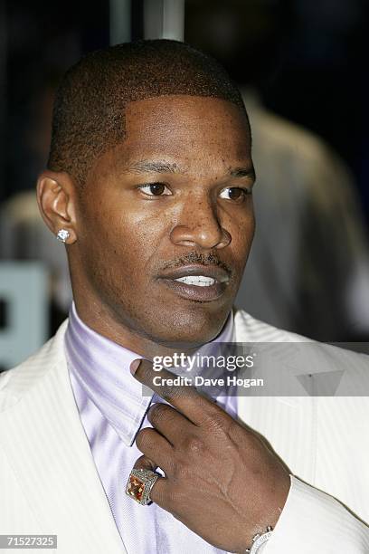 Actor Jamie Foxx arrives at the European premiere of "Miami Vice" at Odeon Leicester Square on July 27, 2006 in London, England.