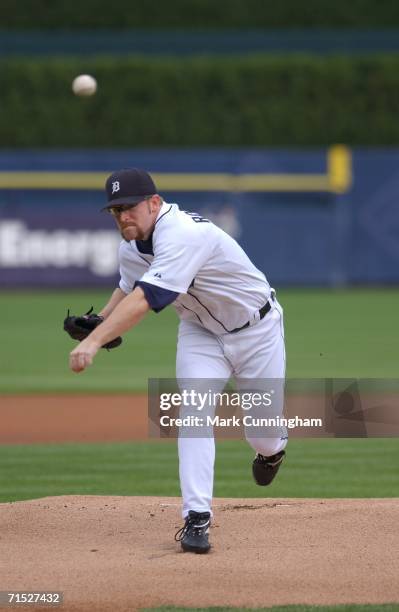 Pitcher Nate Robertson of the Detroit Tigers delivers a pitch on June 27, 2006 as the Detroit Tigers defeat the Houston Astros 4-0 at Comerica Park...