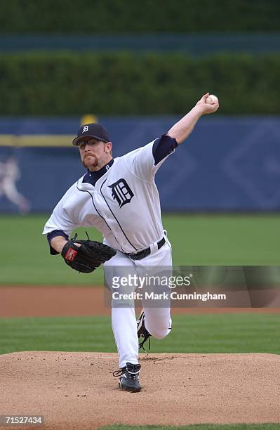 Pitcher Nate Robertson of the Detroit Tigers fires home a pitch on June 27, 2006 as the Detroit Tigers defeat the Houston Astros 4-0 at Comerica Park...