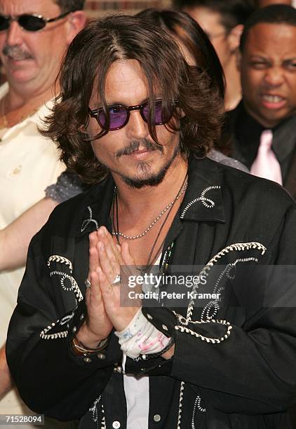 Actor Johnny Depp arrives for a taping of The Late Show With David Letterman on July 27, 2006 in New York City.