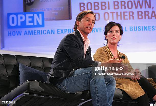 Andy Spade, CEO and Creative Director of Kate Spade, and designer Kate Spade attend OPEN from American Express' "Making a Name for Yourself" at Nokia...