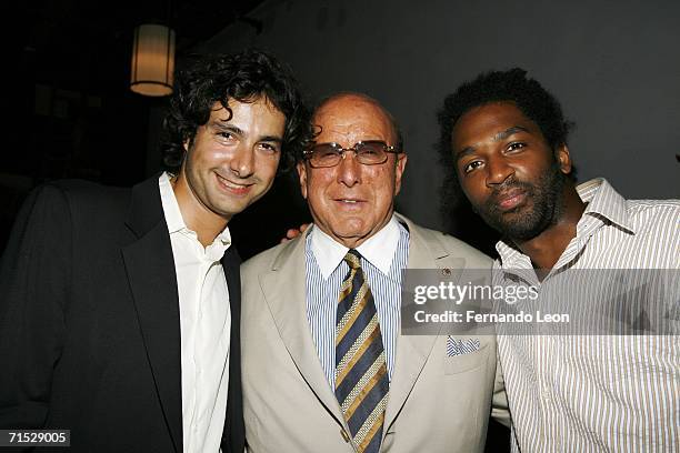 Jean Jacques Cesbron, Clive Davis and Cordell attend the preview of "The Box" on July 27, 2006 in New York City.