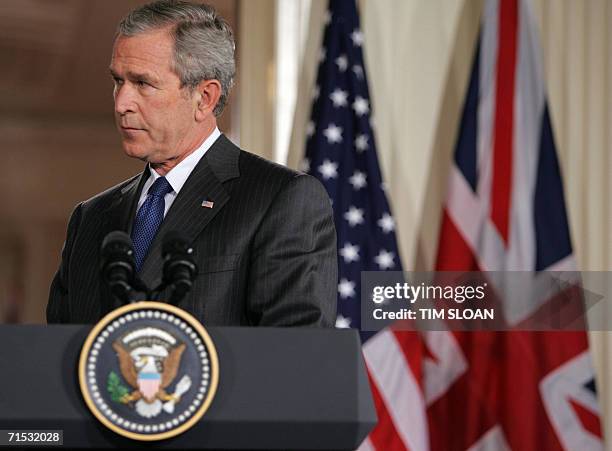 George W Bush And Tony Blair Meet At White House Photos and Premium