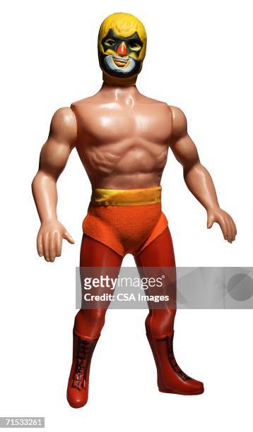 plastic figurine of a professional wrestler - action figure imagens e fotografias de stock